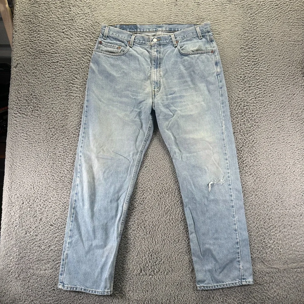 Vintage Levi's 505 Jeans Mens 38x30 Blue Cotton Denim Straight Faded Workwear